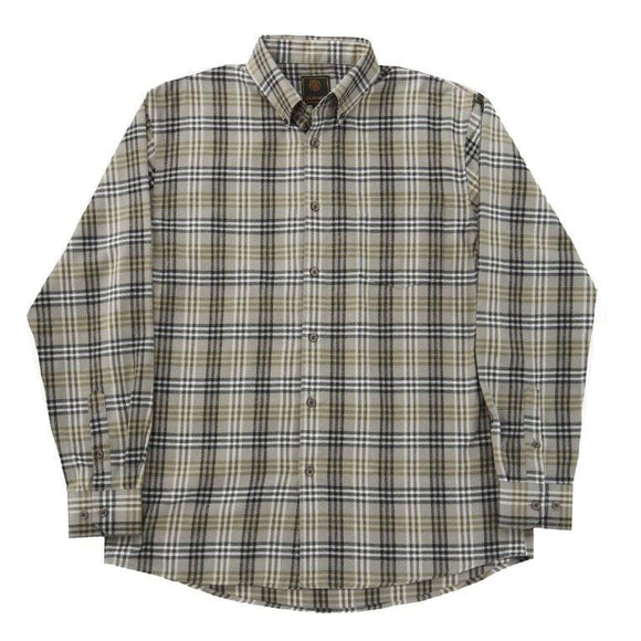 FX Fusion Melange Plaid Flannel Olive Grey