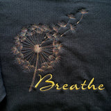 Black Crew Neck Sweatshirt Embroidered Breathe