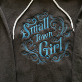 Grey Soft Touch Hoodie Embroidered Small Town Girl
